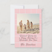 Kerstfoto met Notenkraker roze bedankkaart (Achterkant)