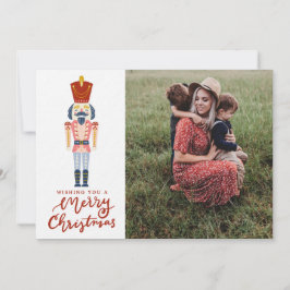 Kerstfoto met pastel Notenkraker Feestdagenkaart