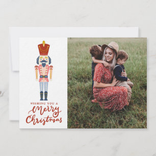 Kerstfoto met pastel Notenkraker Feestdagenkaart