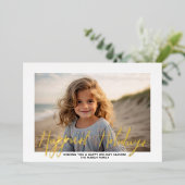 Kerstfoto - met Prettigste Feestdagen in Goud (Staand Voorkant)