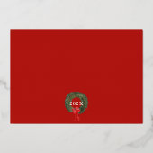 Kerstfoto met religieuze zegeningen folie feestdagenkaart (Achterkant)