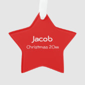 Kerstfoto met rode rand ornament (achterkant)