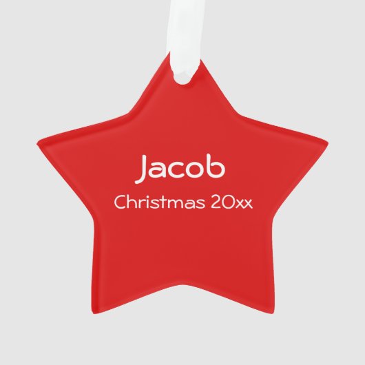 Kerstfoto met rode rand ornament (achterkant)