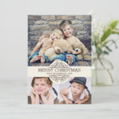 kerstfoto met schuifwiel feestdagenkaart (Staand voorkant)