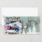 kerstfoto met sneeuw kaart (Voorkant / Achterkant)