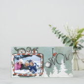 kerstfoto met sneeuw kaart (Staand voorkant)