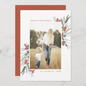 Kerstfoto met Vorstige Bessen Kaart (Voorkant / Achterkant)