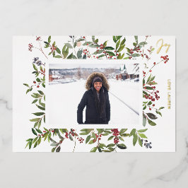 Kerstfoto met Vreugde & Bessen Folie Uitnodiging