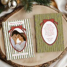 Kerstfoto met vrolijke en heldere groene strepen