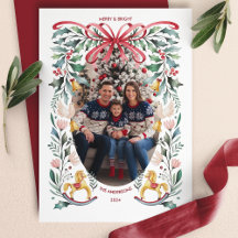 Kerstfoto met vrolijke en heldere rode strik bloem