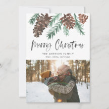 Kerstfoto met waterverf dennenappels