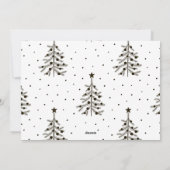 Kerstfoto met zwarte en witte pine feestdagenkaart (Achterkant)