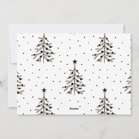 Kerstfoto met zwarte en witte pine feestdagenkaart (Achterkant)