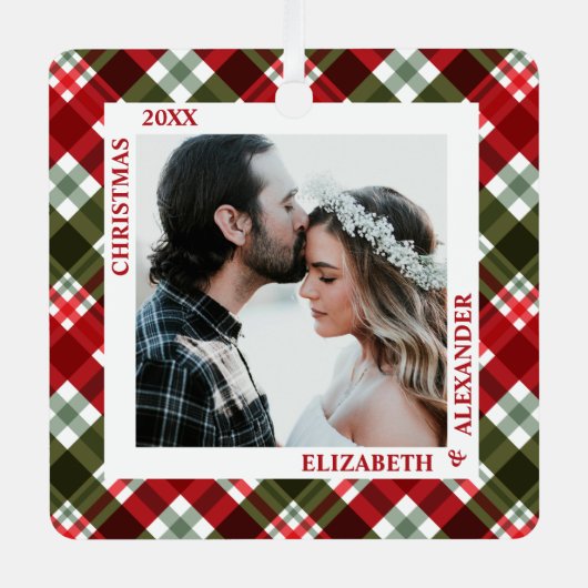 kerstfoto metalen ornament (Voorkant)
