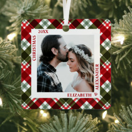 kerstfoto metalen ornament