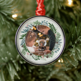 kerstfoto metalen ornament