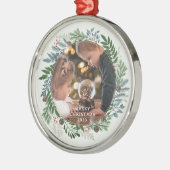 kerstfoto metalen ornament (Links)