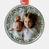 kerstfoto metalen ornament (Voorkant)