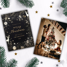 Kerstfoto Modern Elegant Feestdagenkaart