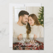 Kerstfoto Modern Elegant Holiday Kaart (Voorkant)