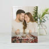 Kerstfoto Modern Elegant Holiday Kaart (Staand voorkant)