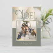 Kerstfoto Modern Gold Strokes Dinner Party Kaart (Staand voorkant)