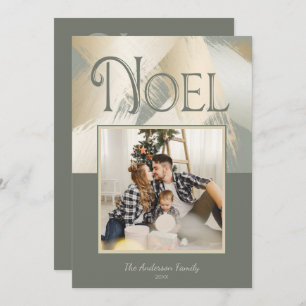 Kerstfoto Modern Gold Strokes Dinner Party Kaart