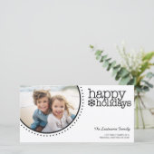 Kerstfoto - Modern, minimaal zwart wit Feestdagenkaart (Staand voorkant)