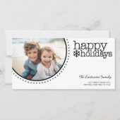 Kerstfoto - Modern, minimaal zwart wit Feestdagenkaart (Voorkant)