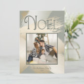 Kerstfoto Modern Noel Gold-penseelstreken Kaart (Staand voorkant)