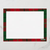 Kerstfoto - Modern rood groen geruite - goud Folie Feestdagen Briefkaart (Achterkant)