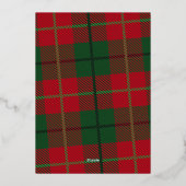 Kerstfoto - Modern rood groen geruite - goud Folie Feestdagenkaart (Achterkant)