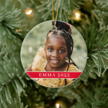 Kerstfoto Moderne minimale Rode Stripe keramiek