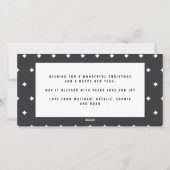 Kerstfoto moderne vrolijke typografie zwart feestdagenkaart (Achterkant)