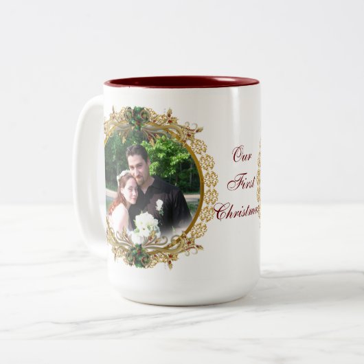 Kerstfoto Mok Onze eerste kerst (Voorkant links)