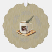 Kerstfoto Mok Pine Branches Ornament Kaart (Voorkant)