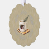 Kerstfoto Mok Pine Branches Ornament Kaart (Links)