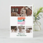 Kerstfoto Multi Getrouwd en helder Feestdagenkaart (Staand voorkant)