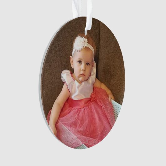 Kerstfoto, naam en jaarnaam ornament (voorkant)