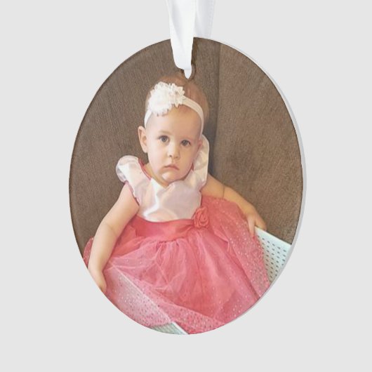 Kerstfoto, naam en jaarnaam ornament (voorkant)