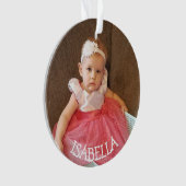 Kerstfoto, naam en jaarnaam ornament (voorkant)