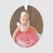 Kerstfoto, naam en jaarnaam ornament (voorkant)