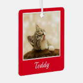 kerstfoto Naam Metalen Ornament (Voorkant Rechts)