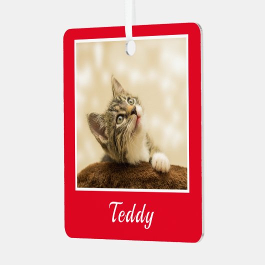 kerstfoto Naam Metalen Ornament (Voorkant links)