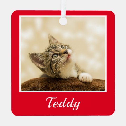 kerstfoto Naam Metalen Ornament (Achterkant)