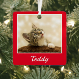 kerstfoto Naam Metalen Ornament