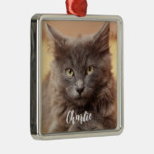 kerstfoto Naam Metalen Ornament (Rechts)