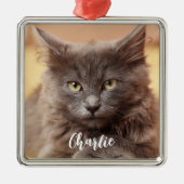 kerstfoto Naam Metalen Ornament (Voorkant)