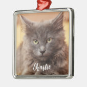 kerstfoto Naam Metalen Ornament (Links)