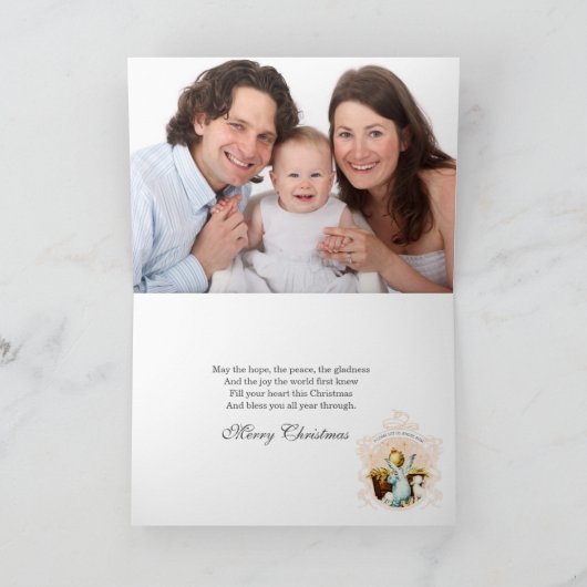 Kerstfoto Nativiteit Jezus  engelen Holi Feestdagen Kaart (Binnen)